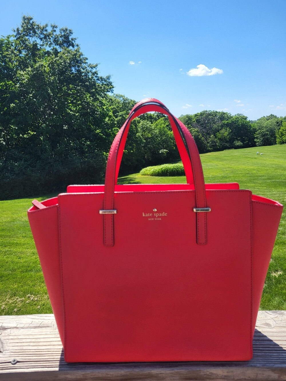 Kate Spade Coral Red Cedar Street Hayden Tote